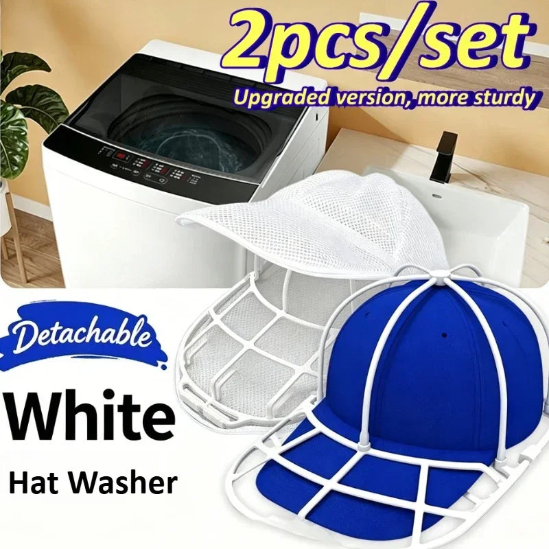 Upgraded Double Layer Detachable Hat Washer for Washing Machine, Anti-Deformation Baseball Cap Cleaning Bag with Fixed Bracket Oasis Select