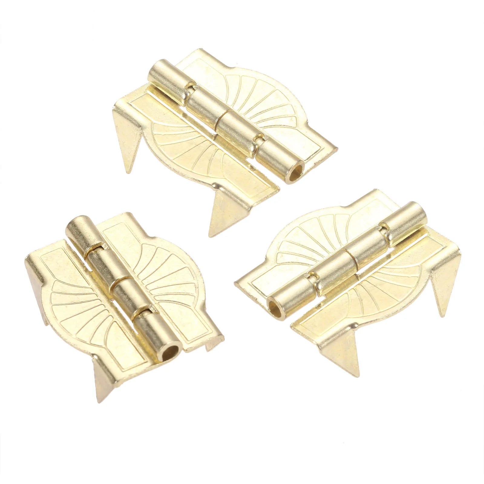 10Pcs Metal Hinges Gold Color Luggage Hinges With Legs Cabinet Hinges Decorative Hinges For Wooden Box Suitcase Hardware 22*19mm Oasis Select
