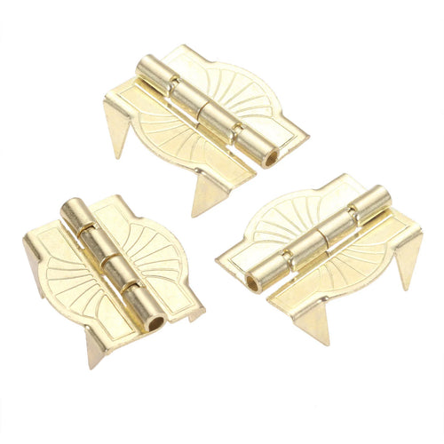 10Pcs Metal Hinges Gold Color Luggage Hinges With Legs Cabinet Hinges Decorative Hinges For Wooden Box Suitcase Hardware 22*19mm Oasis Select