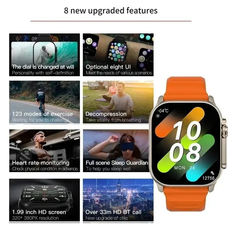 T900 Ultra 2 Smart Watch 49mm AMOLED NFC Bluetooth Men's