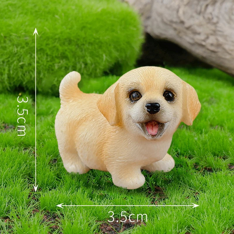 Resin Small Dog Figurine, Miniature Bonsai, Fairy Garden, Microlandscape, Crafted, Decorative Pet Statue, 1Pc Oasis Select A10 Labrador