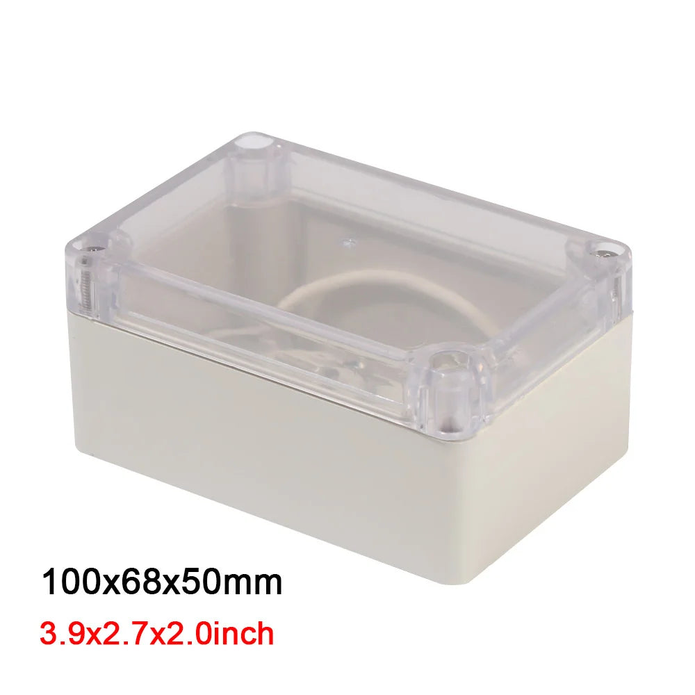 Plastic Junction Box White Waterproof Enclosure Box Electronic Transparent Cover Instrument Housing Case Electrical Project Box Oasis Select 100x68x50mm