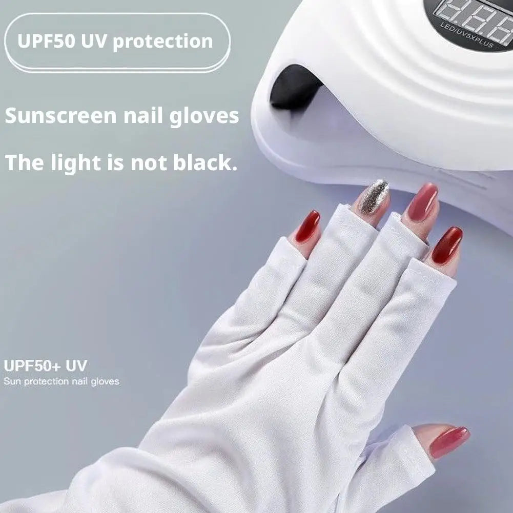 UV Gloves for Nails, Anti UV Protection Gloves Fingerless Design for Women Gel Manicures Anti UVA UVB Light for Gel Nail Lamp Oasis Select