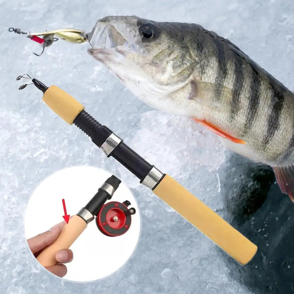 Telescopic Ice Fishing Rod with Sponge Foam Handle Lightweight Pole for Trout Walleye Perch Winter Ice Fishing Outdoor Fishing Oasis Select