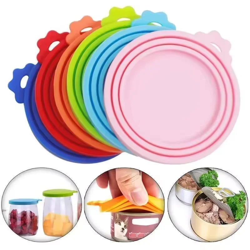 The Reusable Silicone Pet Jar Lids Are Flexible and Hold Their Shape to Fit Most Sized Dog and Cat Jars, Keeping Food Fresh. Oasis Select
