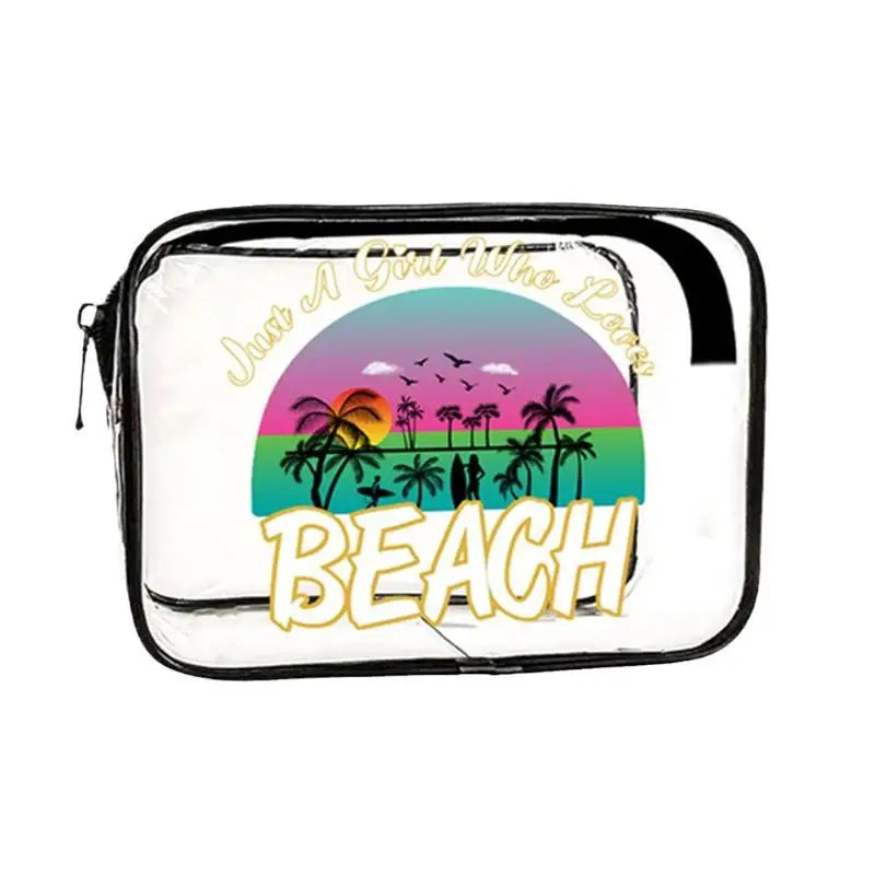 1Pcs Summer PVC Travel Toiletry Bag Transparent Makeup Bag Survival Kit Beach Cruise Swimming Nurse Teacher Dance Cheer Gift Oasis Select KT3917