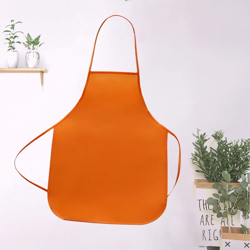 Children Aprons Unisex Waterproof Non-Woven Fabric Painting Kids Apron Colorful for Activities Art Painting Class Craft Apron Oasis Select Orange