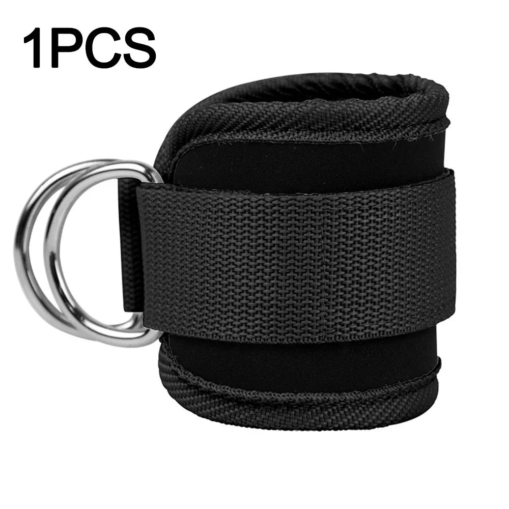 Ankle Straps Leg Strength Workouts Pulley Adjustable D-Ring Support Cuffs Sports Exercises Fitness Home Gym Booty Workouts Oasis Select Black