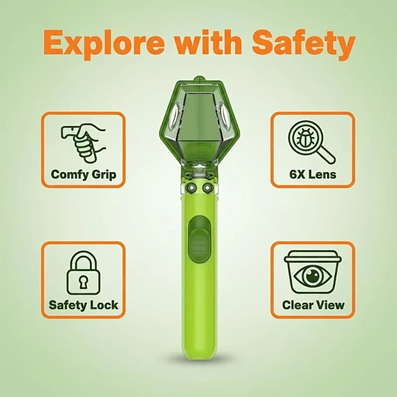 Multifunctional Portable Insect Catcher Safe Release Mechanism Push Type Handheld Insect Trap Comfortable Grip Garden Accessory Oasis Select