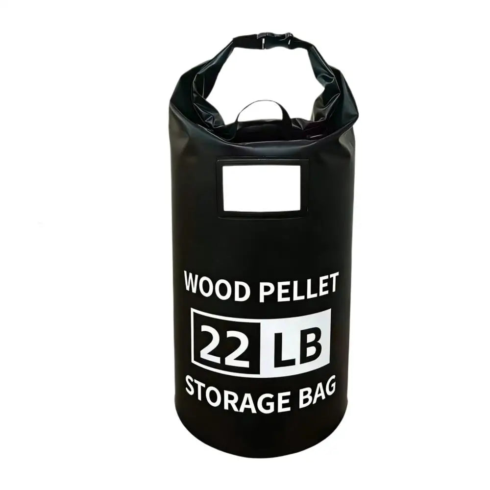 Wood Pellet Container 22 Lbs Capacity Charcoal Dispenser Bag Portable Charcoal Storage for Grilling Barbecue Outdoor Camping Oasis Select Black