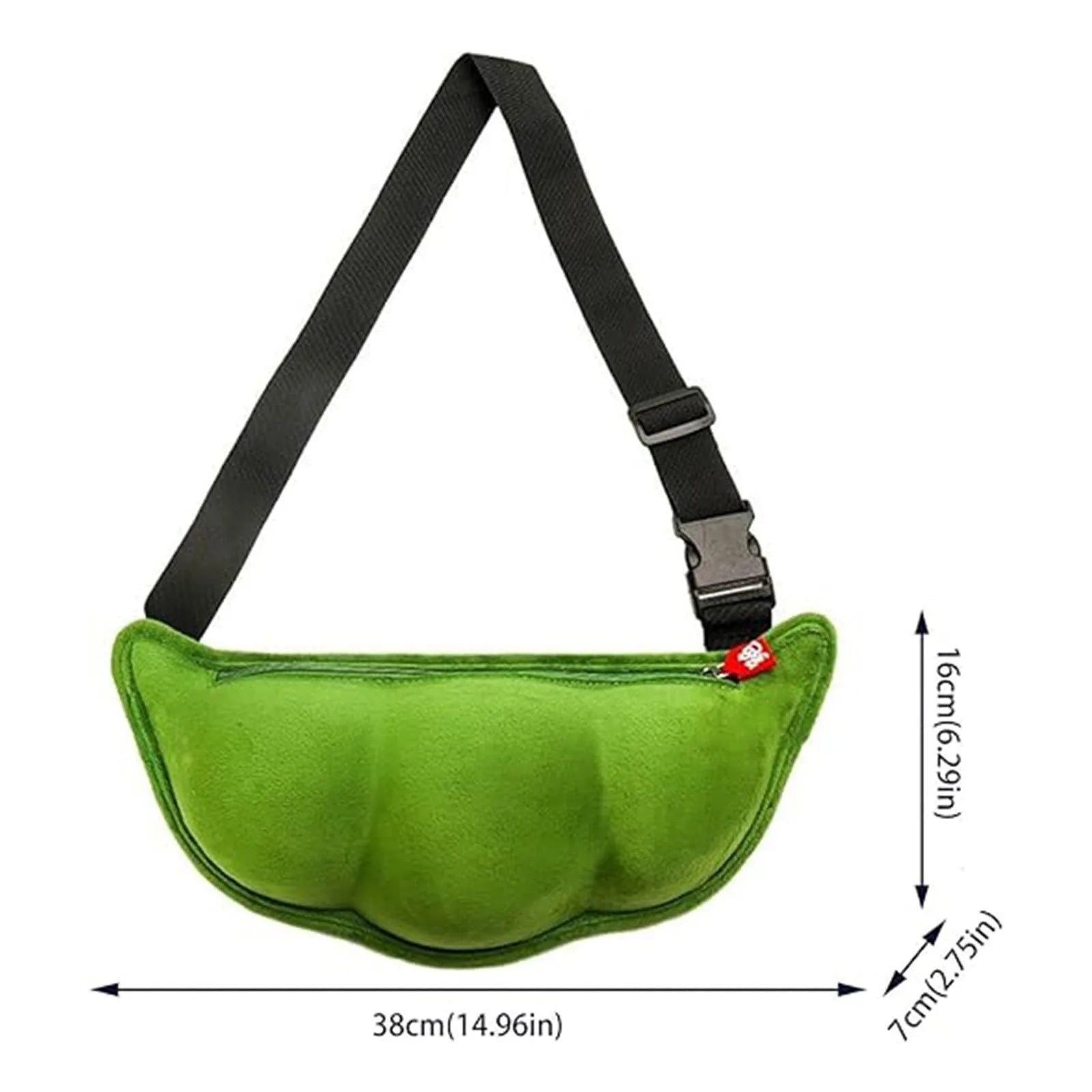 Edamame Plush Crossbody Bag – Fun Novelty Shoulder Bag Novelty Crossbody Bag Oasis Select