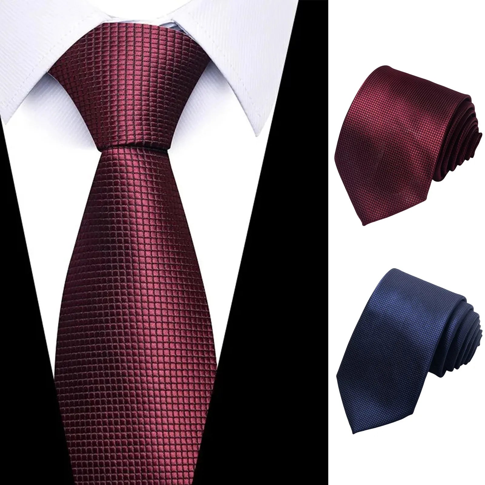 Men's Red Paisley Tie Set – Necktie, Pocket Square & Cufflinks Men's Necktie Set Oasis Select