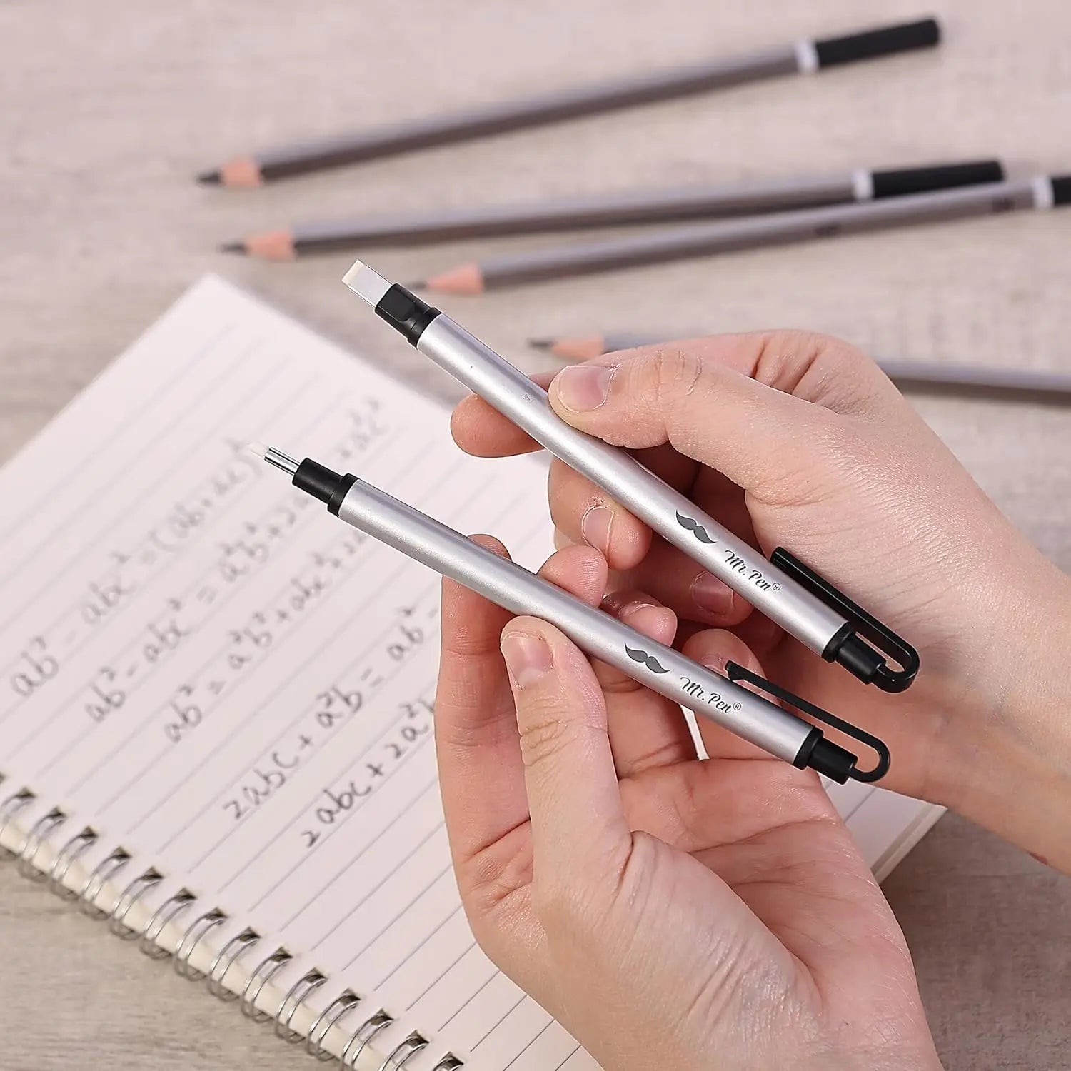 Pen erasers, square and round nibs, eraser pens, pencil erasers, automatic erasers, art erasers for drawing, precision erasers Oasis Select