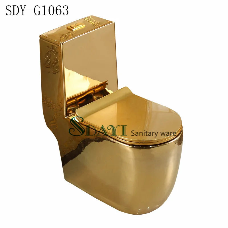 Bathroom Gold Design Wc Toilet Ceramic Set Toilet and Basin Two Piece Gold Toilet Oasis Select