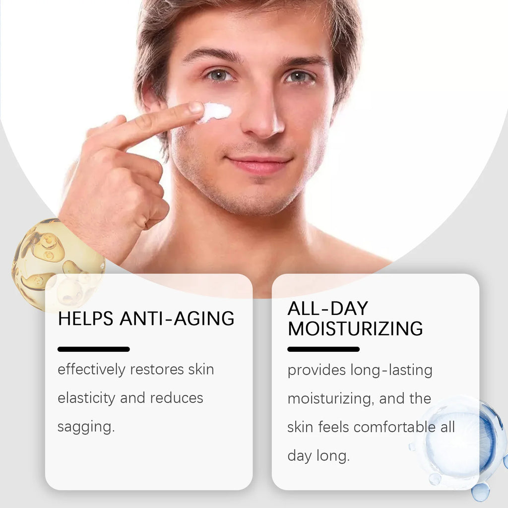 Men's Hyaluronic Acid Facial Cream Hydrating Tightening Brightening Collagen Tender Skin Non-Greasy Day/Night Care Moisturizer Oasis Select