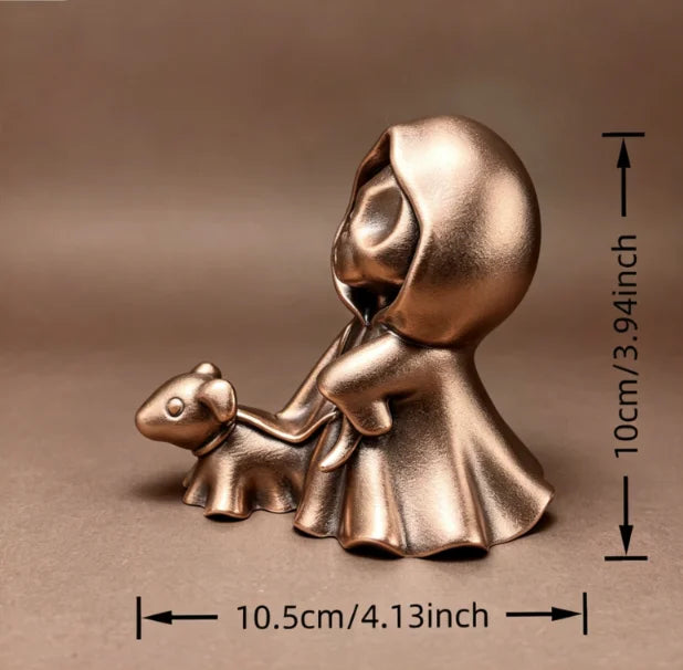 Miniature Grim Reaper Figurines with Ghost Puppy 3D Printed Cute Skeleton Ghost Walking Dogs Statues DIY Paintable Desktop Decor Oasis Select walk the dog5
