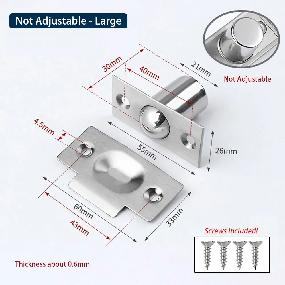 Adjustable Spring Ball Catch Door Latch with Strike Plate