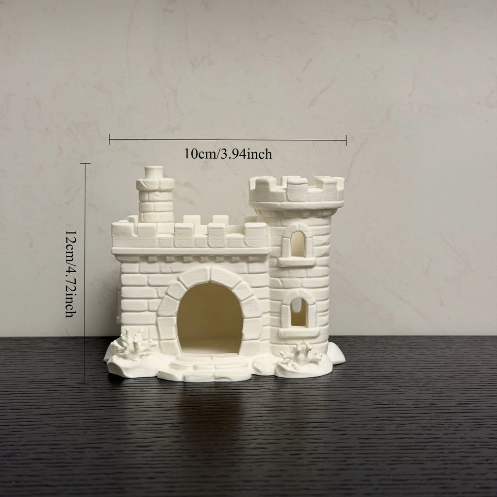 3D Printed Castle Aquarium Ornaments Multi-Opening Fish & Shrimp Hideout, Fairy Tale Themed Decor for Freshwater Saltwater Tanks Oasis Select Castle