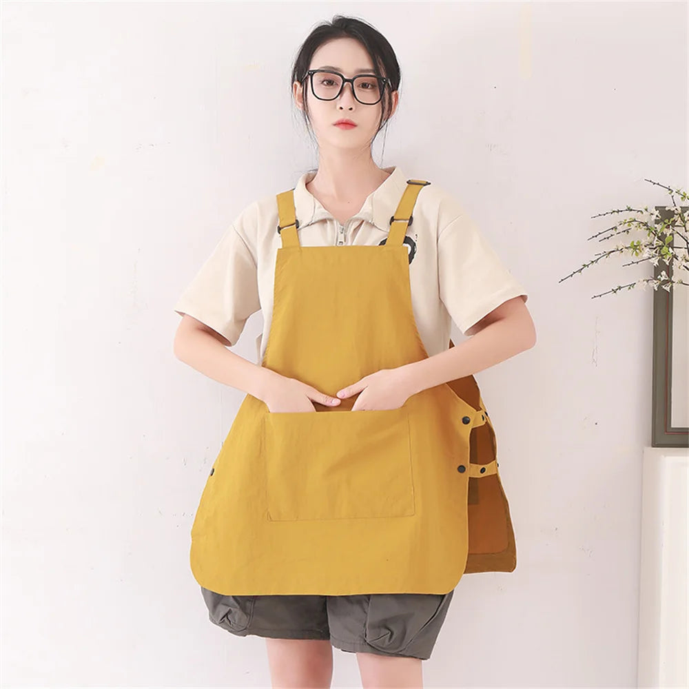 Japanese Waterproof Outdoor Barber, Coffee Shop, Catering Workwear Apron, Unisex Household Kitchen Workwear Oasis Select Yellow