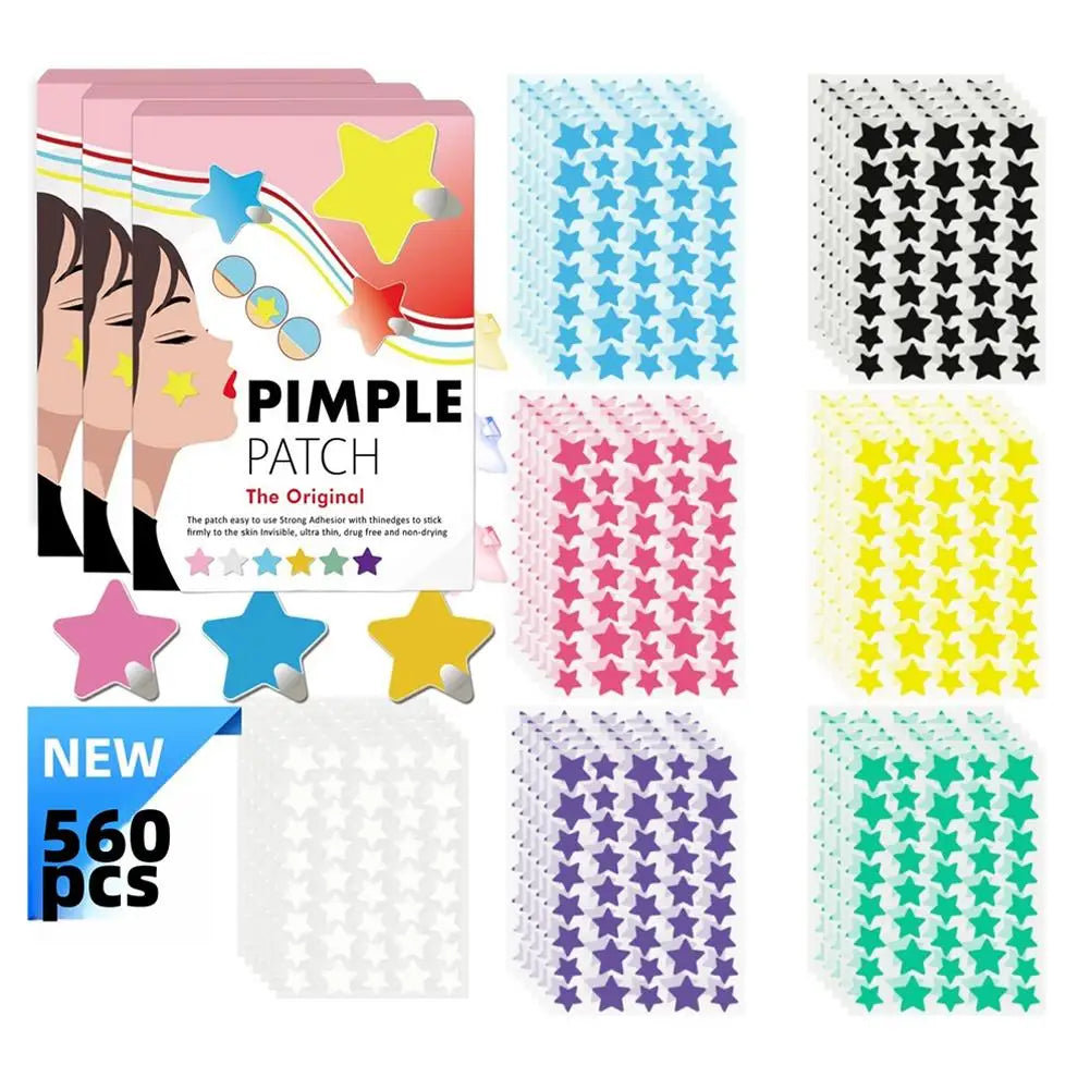 Colorful Star Pimple Patches – 560 Cute Acne Stickers Acne Pimple Patches Oasis Select A