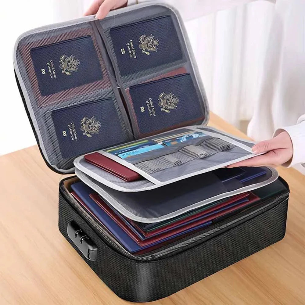 Password Lock Document & ID Storage Bag – 60-Slot Organizer