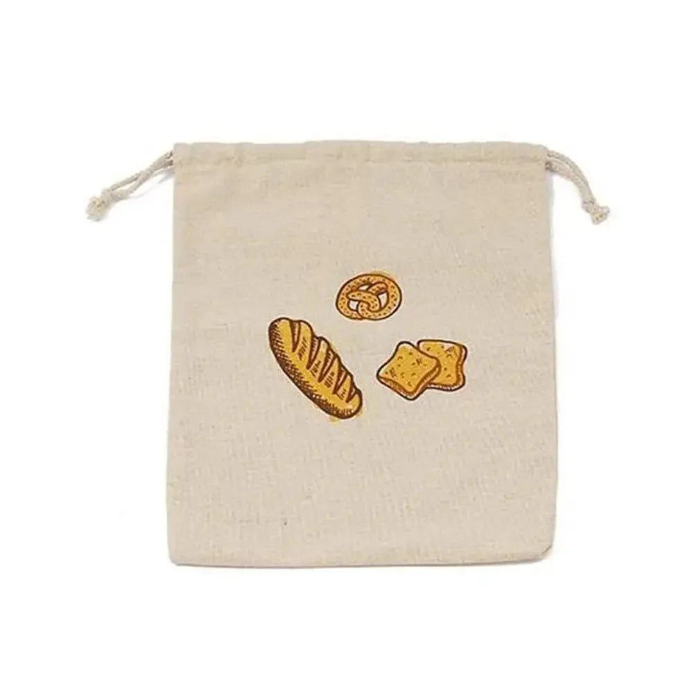 Reusable Drawstring Linen Bread Bags Large Washable Storage Food Accessories Home Unbleached Kitchen Organizer Oasis Select