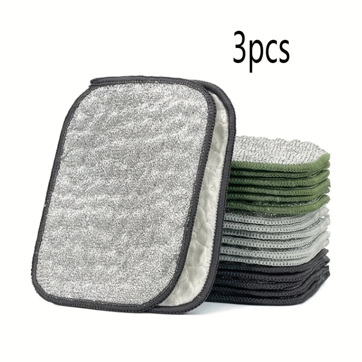 Microfiber Double-Side Dishcloth – Reusable Non-Stick Washcloth