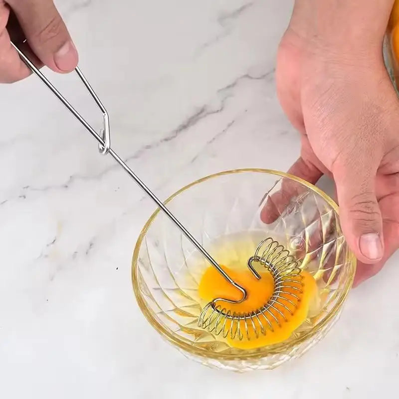 Handheld Manual Egg Beater – Stainless Steel Spring Whisk
