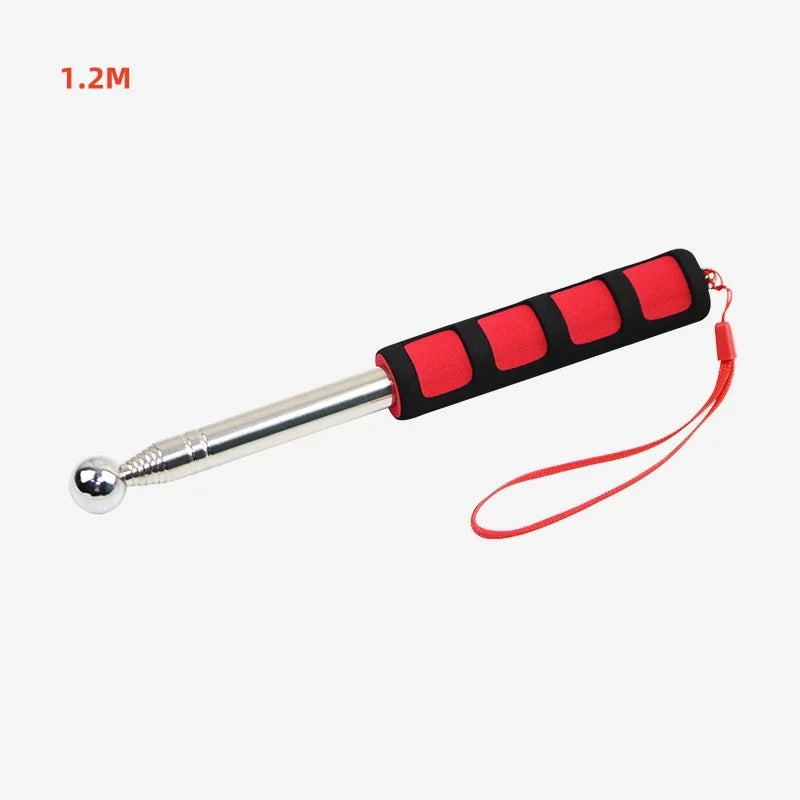 JUSTINLAU 1M~1.6M Hollow Drum Detection Hammer Room Detection Tool Hollow Drum Hammer Stainless Steel Telescopic Drum Hammer Oasis Select Red-1.2M