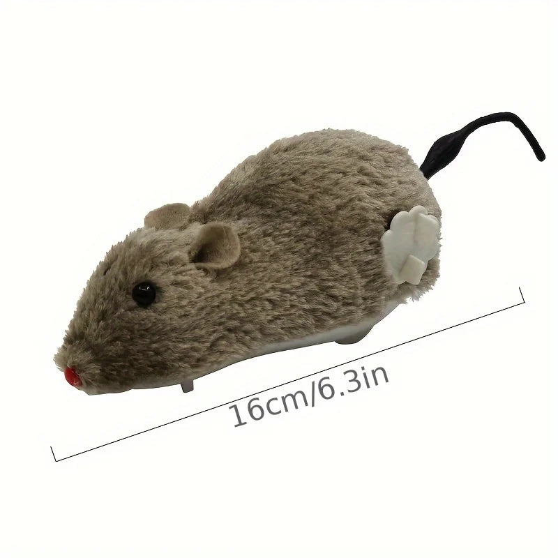 1pc Durable Interactive Clockwork Mouse Toy - Running Rat Plush for Cats & Small Dogs, Battery-Free, All Breed Sizes Oasis Select