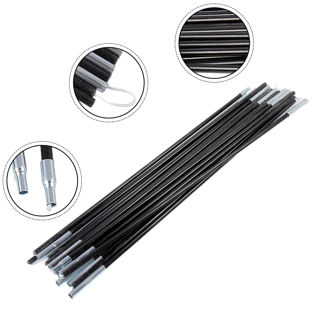 1Pair Tent Rod Bracket 3-4.9m Collapsible Camping Tent Pole Bars Support Rods Awning Frames Kit Hiking Travel Outdoor Tools Oasis Select