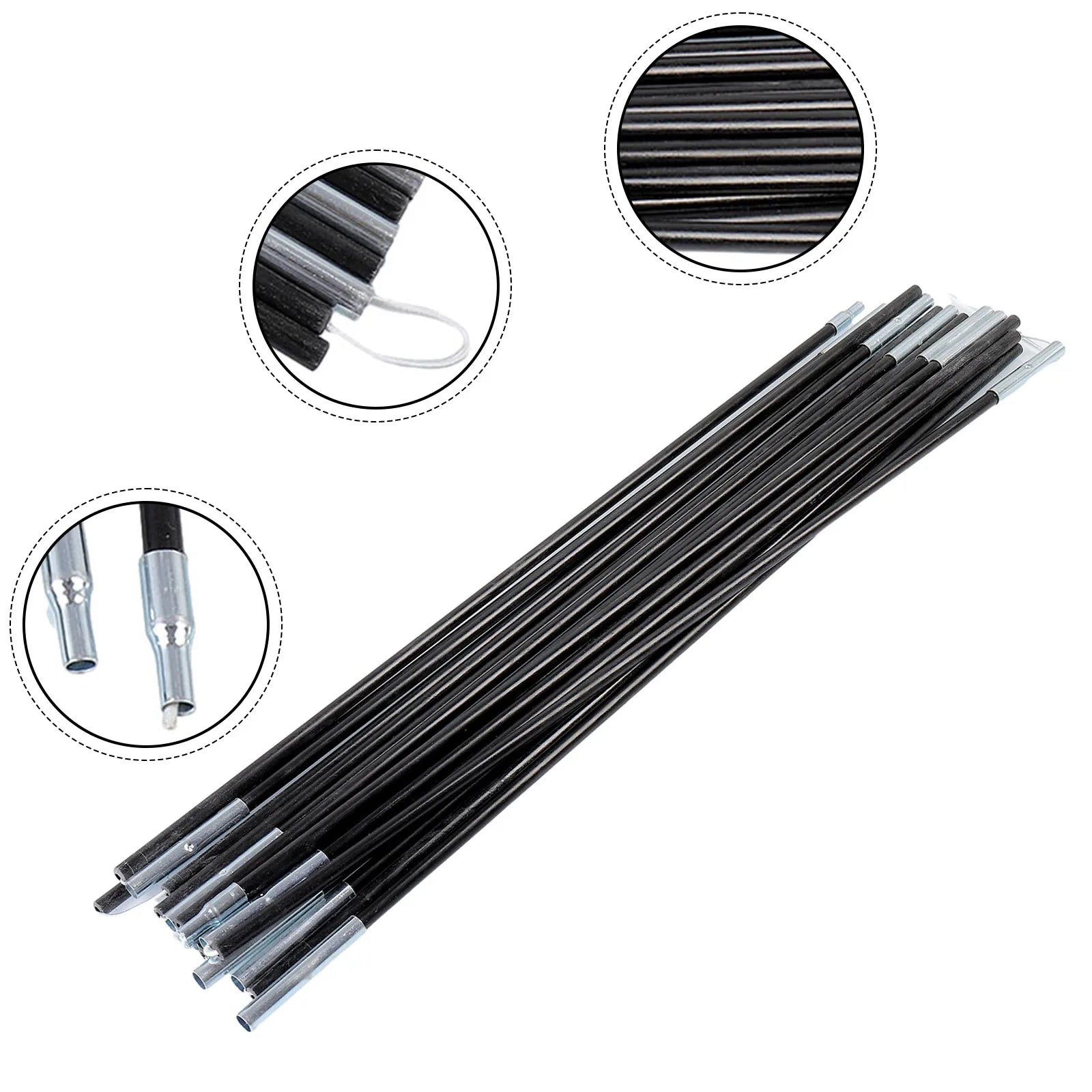 1Pair Tent Rod Bracket 3-4.9m Collapsible Camping Tent Pole Bars Support Rods Awning Frames Kit Hiking Travel Outdoor Tools Oasis Select
