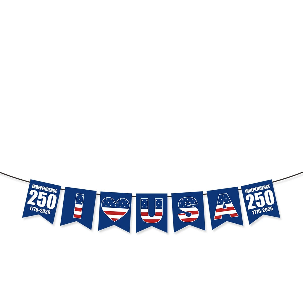 America 250th Anniversary Party Decoration 1776-2026 USA July 4th Flag Banner Pennant Wholesale Oasis Select