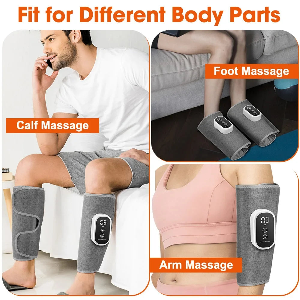 Wireless Air Compression Leg Massager – 3 Modes 360° Calf