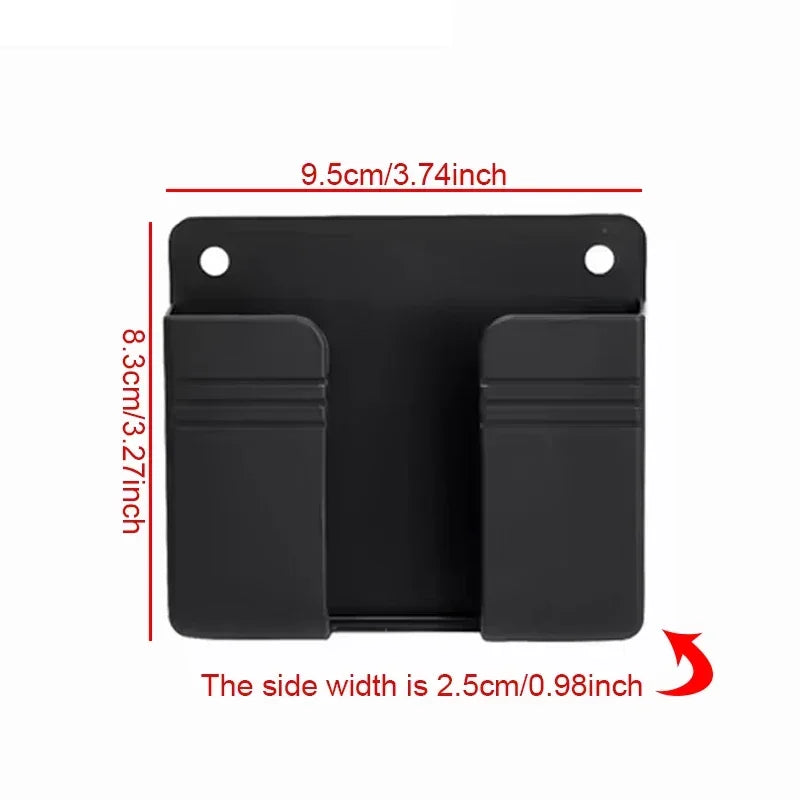 1pc Wall Mounted Storage Box Multifunction Punch Free Organizer TV Remote Control DIY Mobile Phone Plug Charging Holder Stand Oasis Select