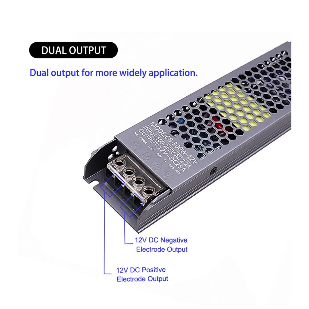 Ultra Thin LED Power Supply DC 12V 24V TO AC 110V 220V Lighting Transformers 60W 100W 200W 300W 400W 500W Driver For LED Strips Oasis Select