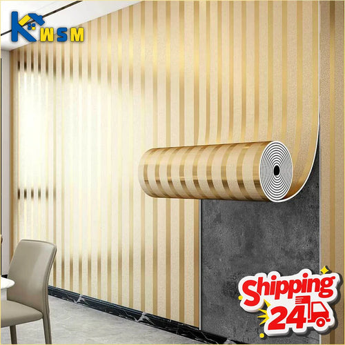 Modern 3D Stripe Self-Stick Wallpaper Geometric Peel and Stick for Renters Apartment Living Room Quick Makeover Removable Oasis Select