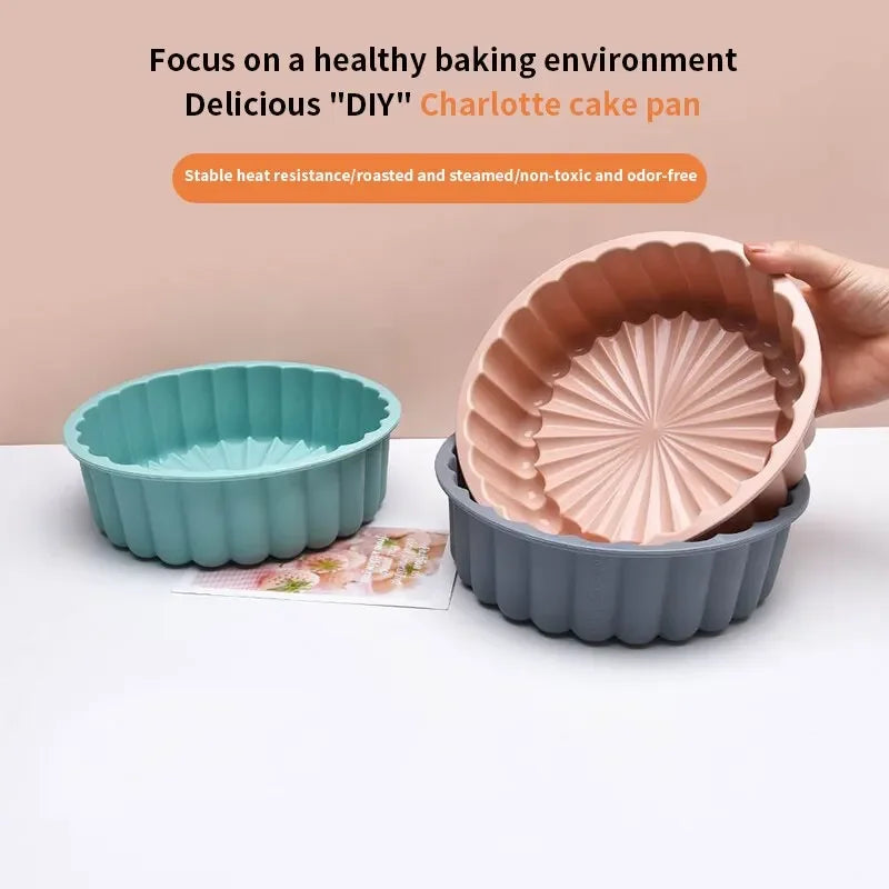 1PC Silicone Cake Pan Multi-Functional Round High Temperature Resistant DIY Baking Mold Oasis Select