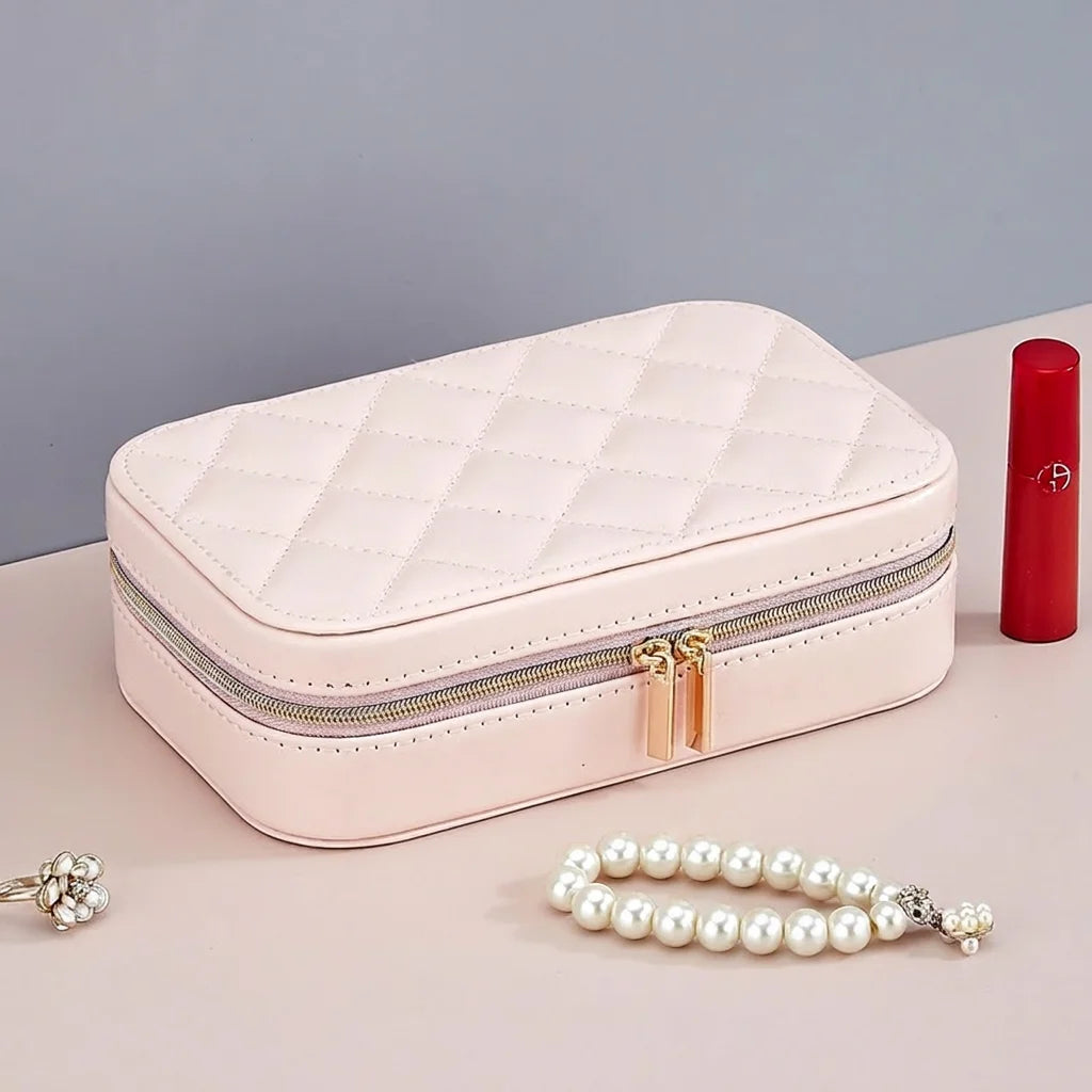 Double Layer Travel Jewelry Box – Dustproof PU Leather Organizer