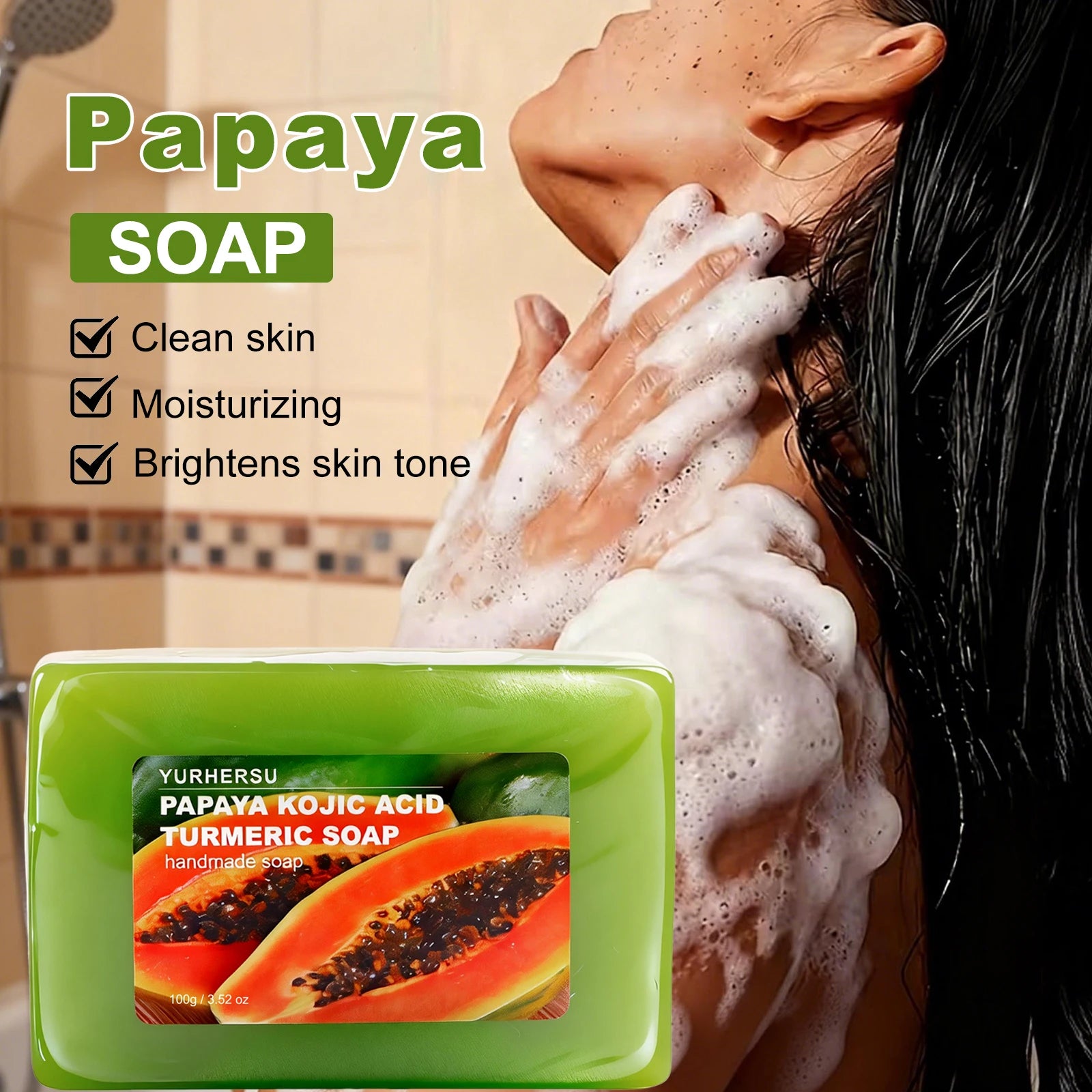 Papaya Essential Oil Handmade Soap – Brightening & Hydrating Handmade Cleansing Soap Oasis Select