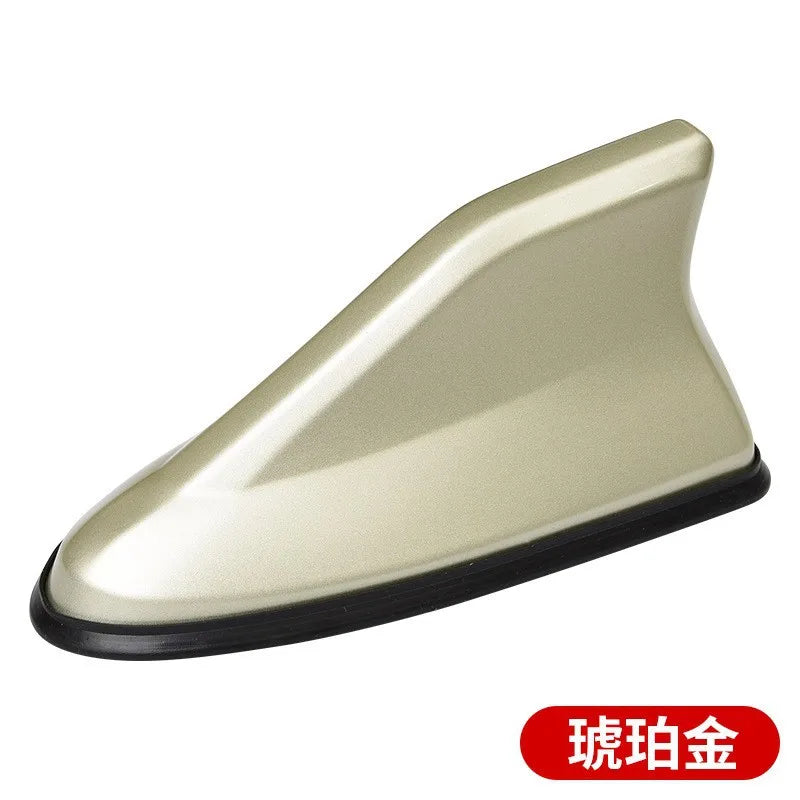 17cm Car Roof Shark Fin Antenna Cover Sticker Carbon Fiber Universal Auto Radio AM FM Antenna Signal Amplifier Car Accessories Oasis Select Amber Gold