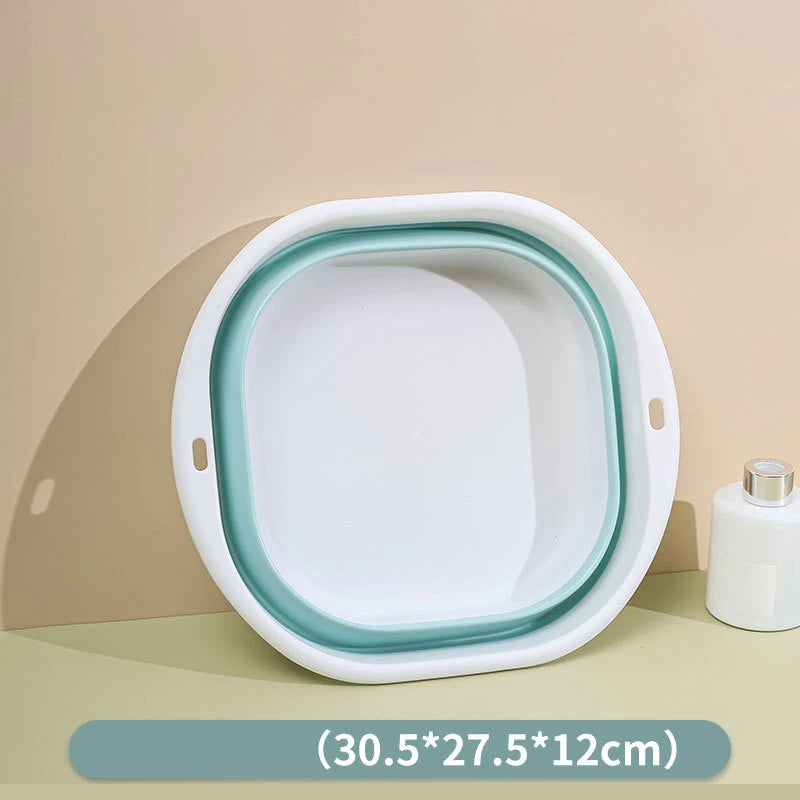 Plastic Folding Basins Portable Wash Basins Folding Laundry Tub Adult Baby Bath Basin Bathroom Kitchen Accessories Wash Basin Oasis Select blue-M