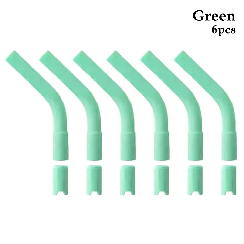 6Pcs Drink Blender Stick Drinking Straws Nozzle Tea Coffee Juice Universal Straw Head Colorful Drinkware Silicone Suction Nozzle Oasis Select 6Pcs Green