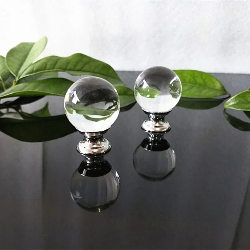 Clear Crystal Round Handles for Cabinets Door Hardware Furniture Pull Knobs Drawer Wardrobe Cupboard Kitchen Decor Oasis Select
