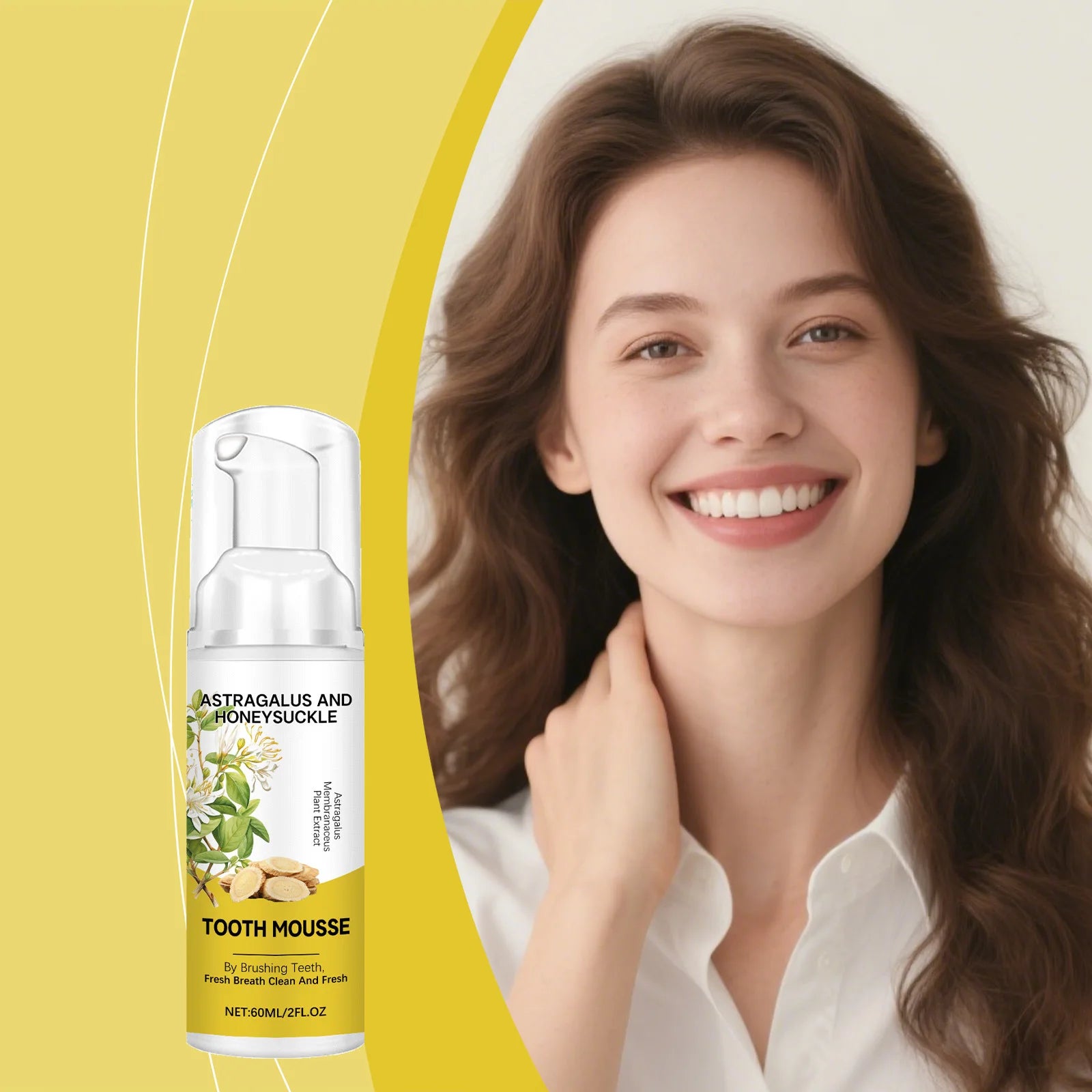 Astragalus Membranaceus Teeth Clean Mousse Reduce Yellowing Improve Mouth Odor Keep Oral Health Gentle Cleaning Foam Teethpaste Oasis Select