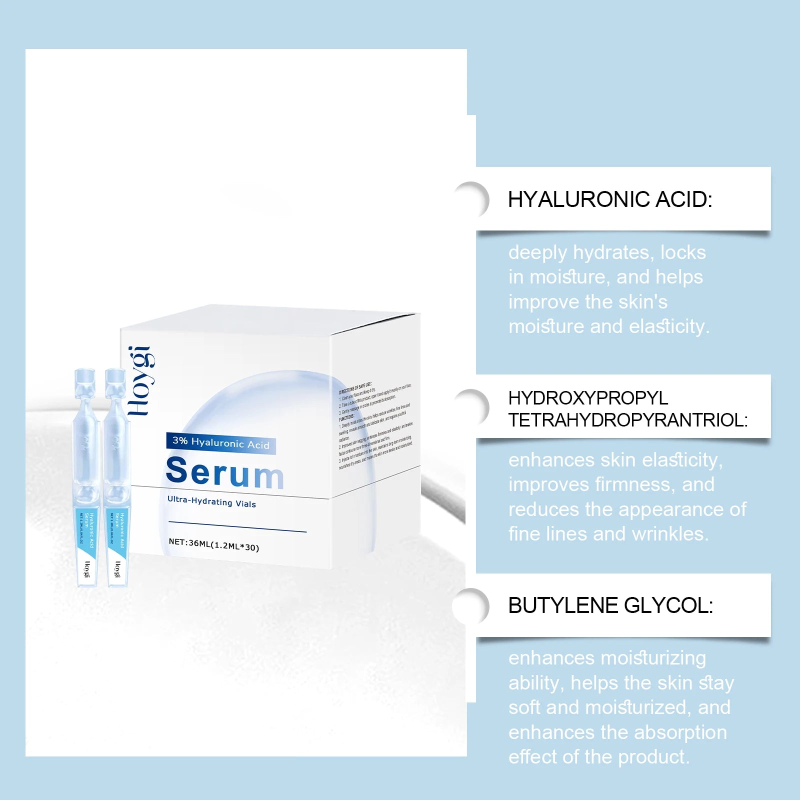 Hoygi Hyaluronic Acid Face Serum – Hydrating & Firming 36ml Hyaluronic Acid Serum Oasis Select