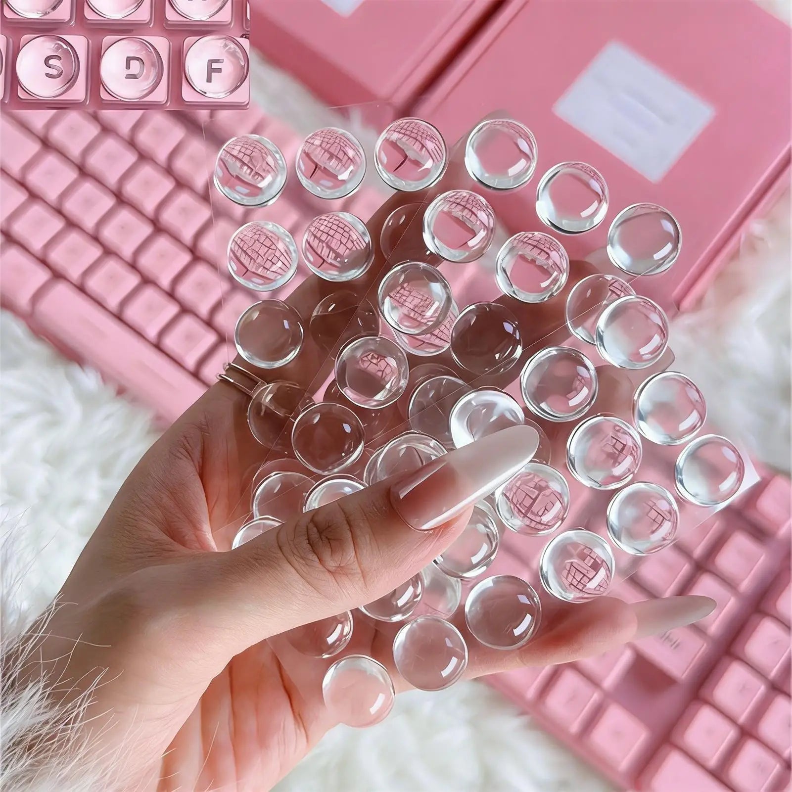 Keyboards Protective Cover Keyboard Stickers for Long Nails long nail typing tools providing clear protection for long nail Oasis Select