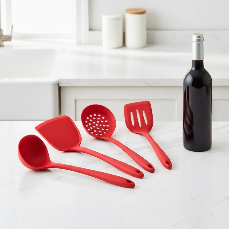 Silicone Kitchen Utensil Set, Food-grade Silicone, Including A Soup Ladle, Spatula, Rice Spoon, And Mixing Spoon Oasis Select