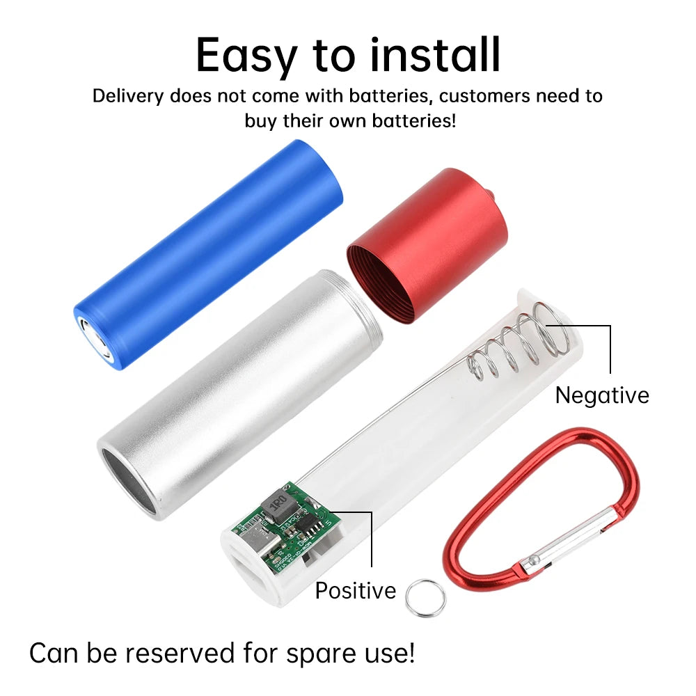 5V 2A 1x 18650/21700 USB Type-C Battery Charger Case DIY Power Bank Box For Phone Electronic Charging Not Including Batteries Oasis Select