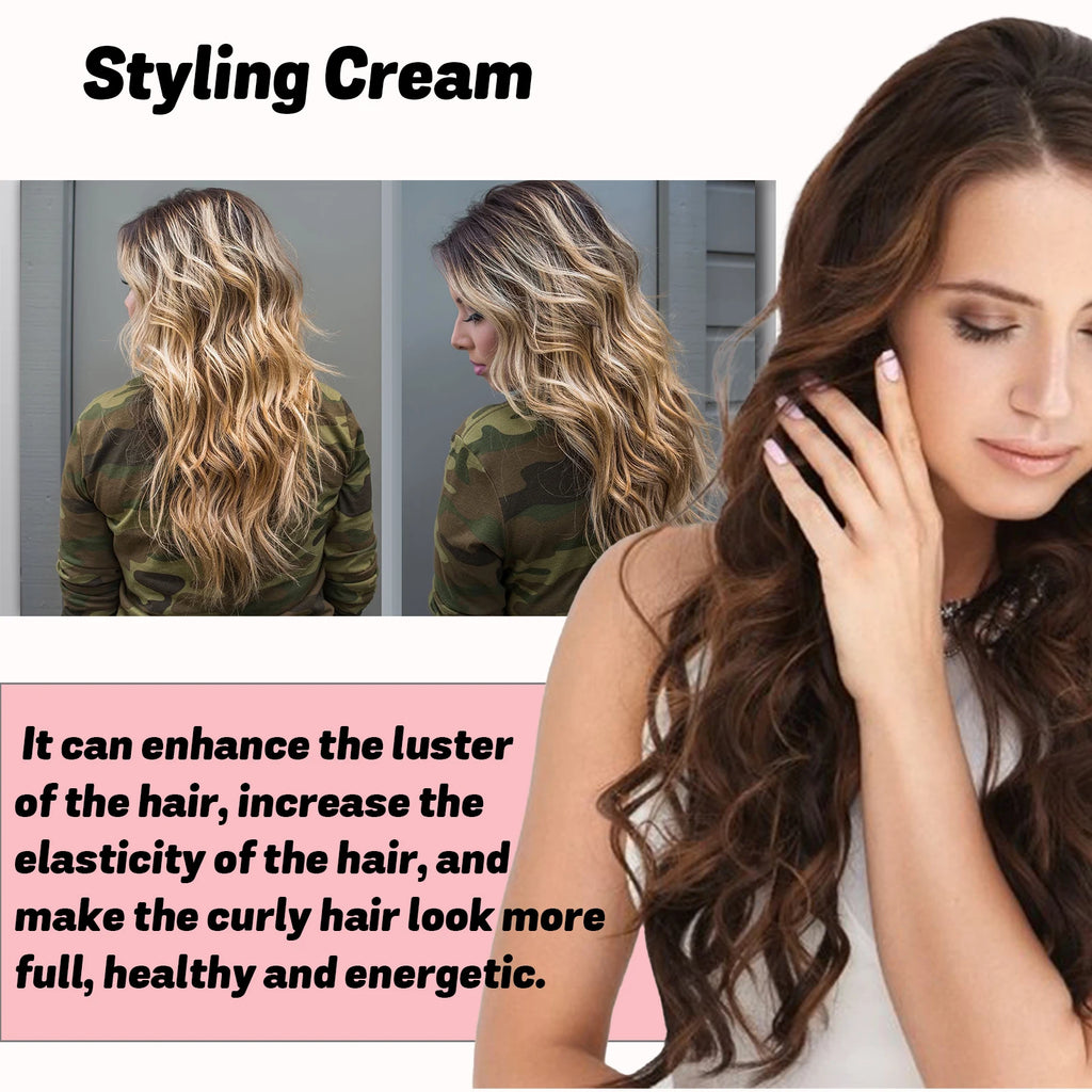 4 in 1 Hair Styling Cream Add Shine Soothing Frizz Define Curls Reducing Dry Edges Control Non Greasy Hair Shaping Cream Oasis Select